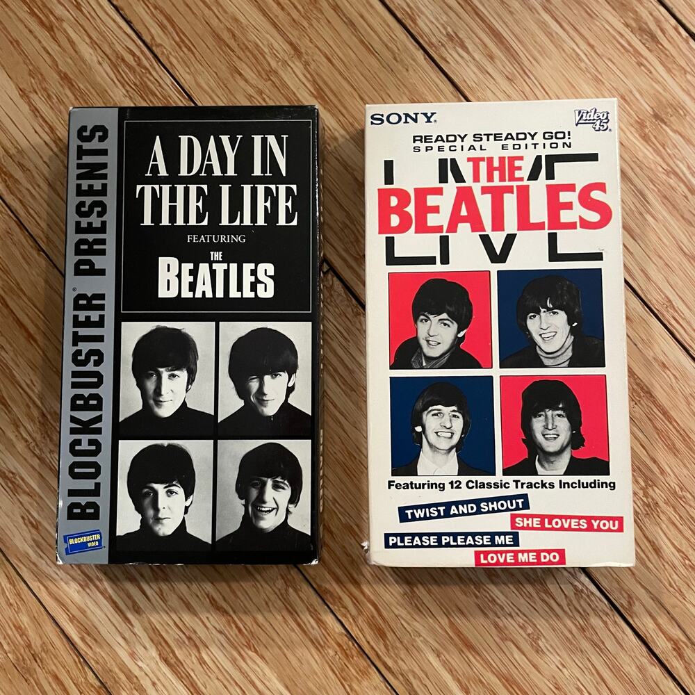 (2) Beatles VHS Tapes concert documentary vintage retro